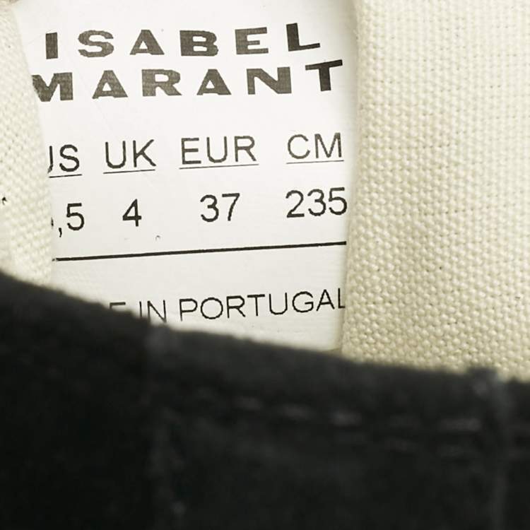Pre Owned Isabel Marant Black Leather and Suede Austen High Top Sneakers Size 37