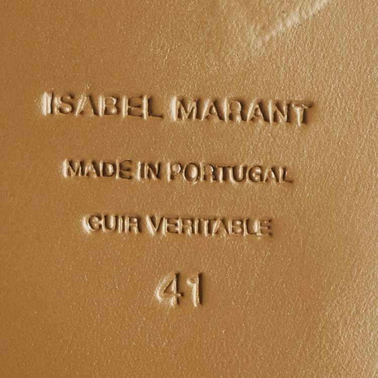 Pre Owned Isabel Marant Black Leather Eldory Ankle Strap Flat Sandals Size 41