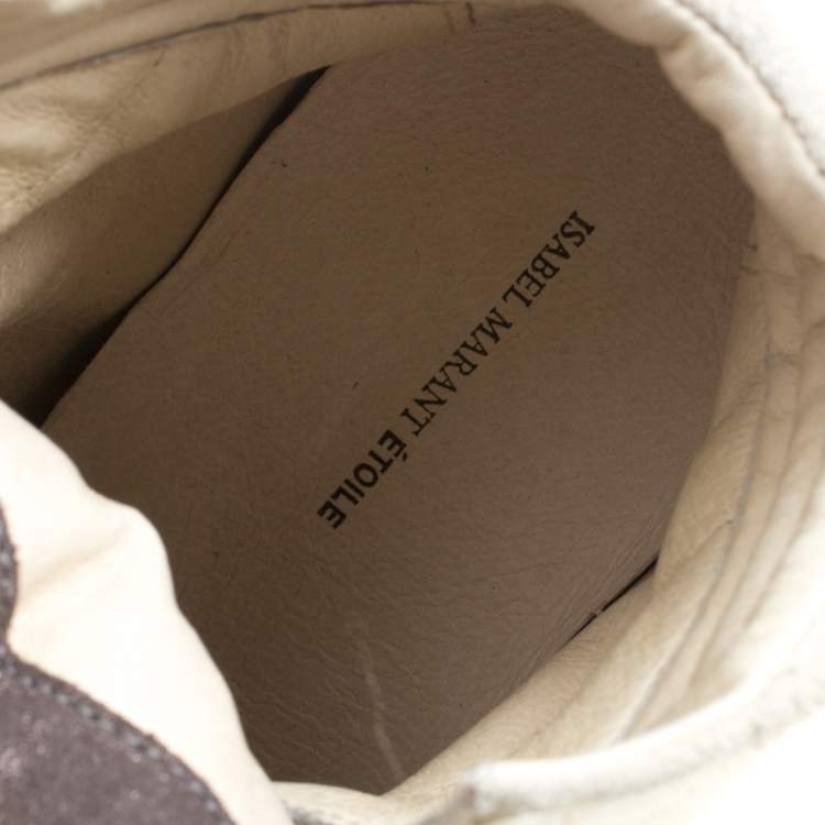 Pre Owned Isabel Marant Two Tone Suede and Leather Bekett Wedge Sneakers Size 35