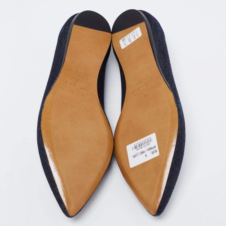 Pre Owned Isabel Marant Blue Denim Plumy Ballet Flats Size 36