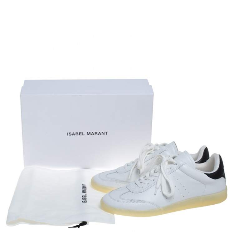 Pre Owned Isabel Marant White/Black Leather Trainers Low Top Sneakers Size 39