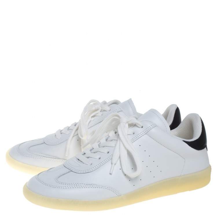 Pre Owned Isabel Marant White/Black Leather Trainers Low Top Sneakers Size 39