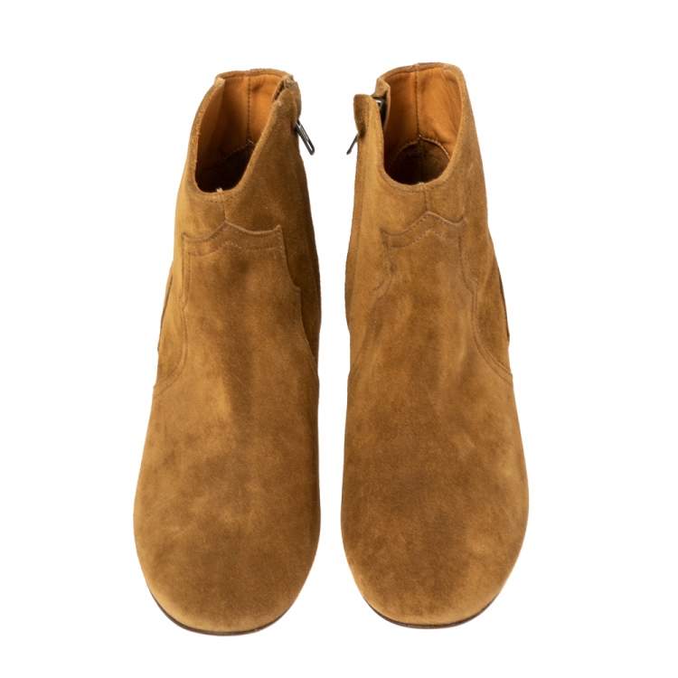 Pre Owned Isabel Marant Brown Suede Dicker Ankle Boots Size 40