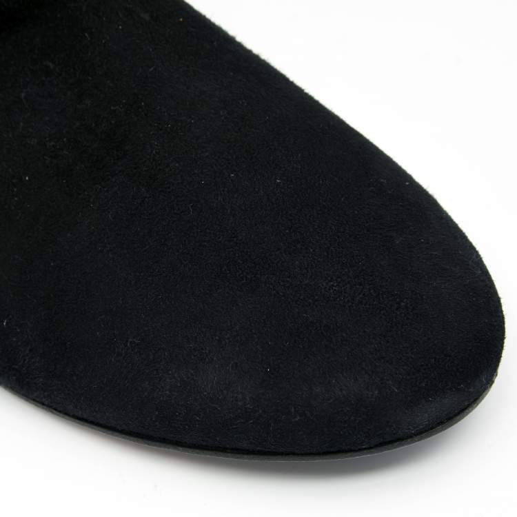 Pre Owned Isabel Marant Black Suede Over The Knee Boots Size 38 