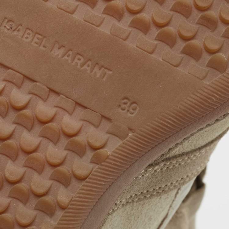 Pre Owned Isabel Marant Grey Suede Bekett Wedge Sneakers Size 39