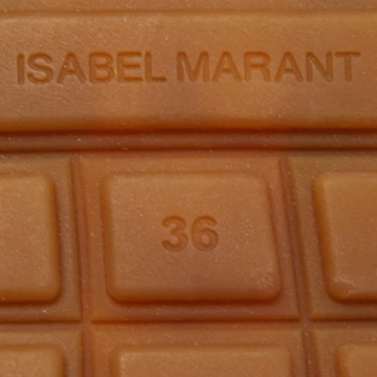 Pre Owned Isabel Marant Brown Suede and Leather Nygel Rain Boots Size 36