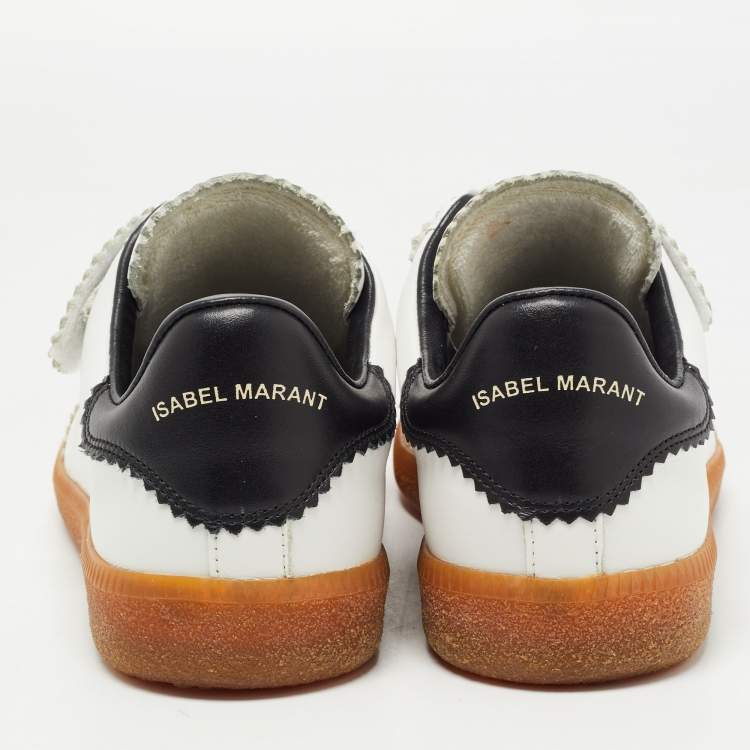 Pre Owned Isabel Marant Tricolor Perforated Leather and Suede Beth Sneakers Size 38