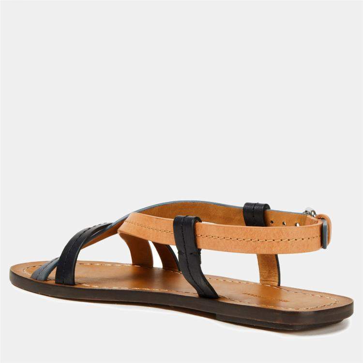 Pre Owned Isabel Marant Leather Strappy Flat Sandals 36