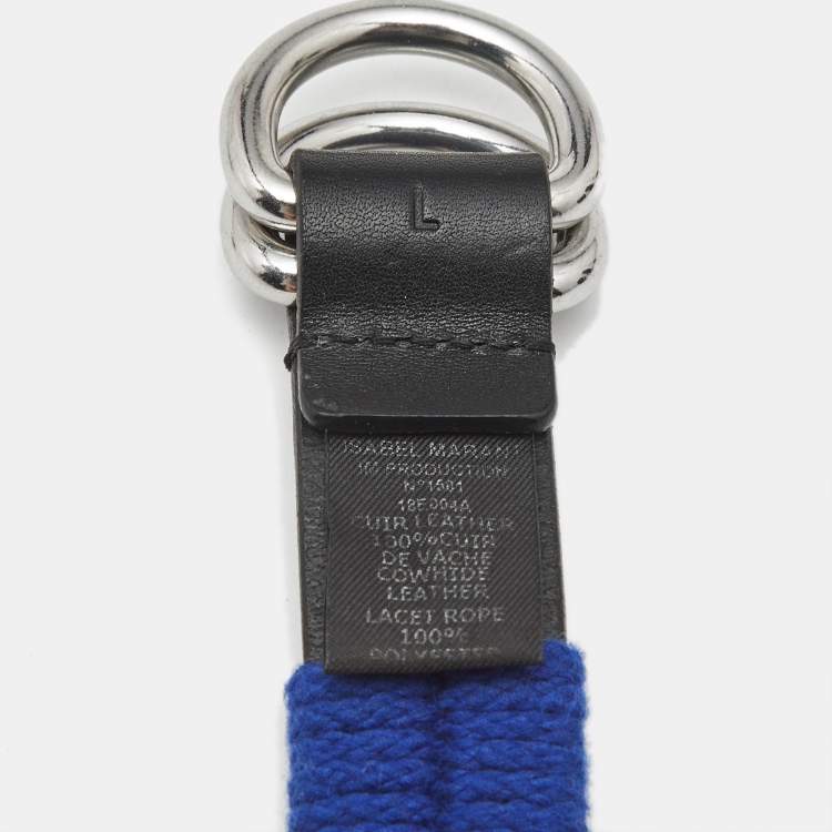 Pre Owned Isabel Marant Multicolor Stripe Fabric and Leather Waist Belt