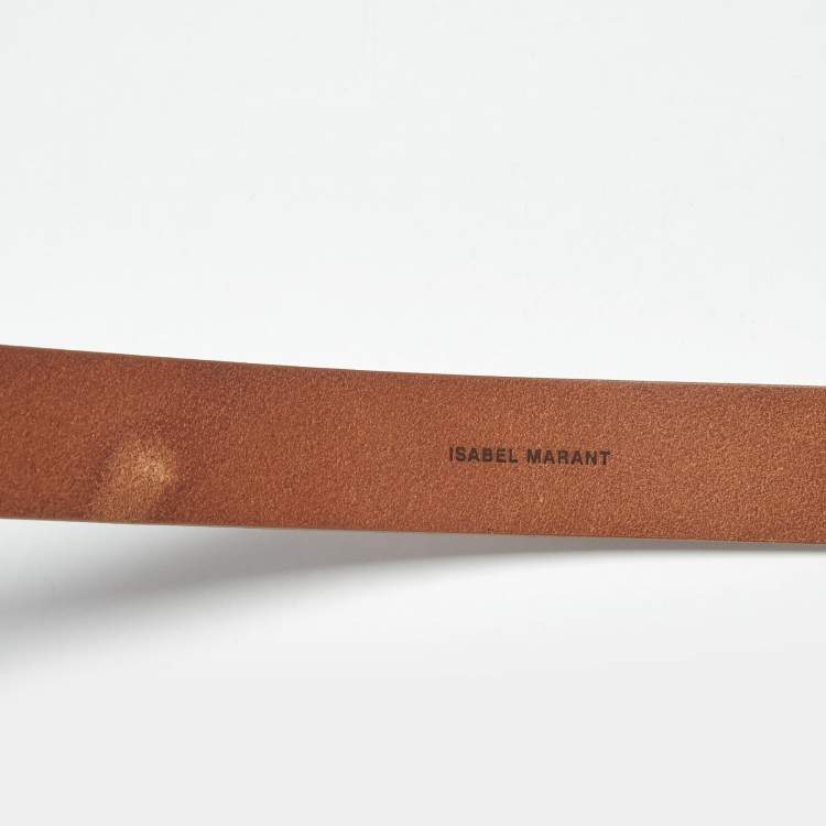Pre Owned Isabel Marant Lecce L Waist Belt Brown Leather