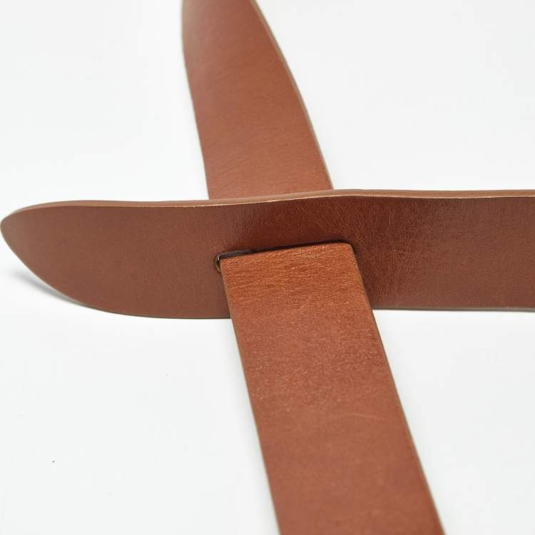 Pre Owned Isabel Marant Lecce L Waist Belt Brown Leather