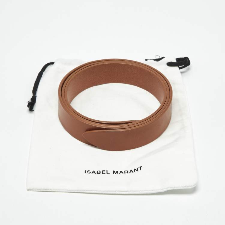 Pre Owned Isabel Marant Lecce L Waist Belt Brown Leather