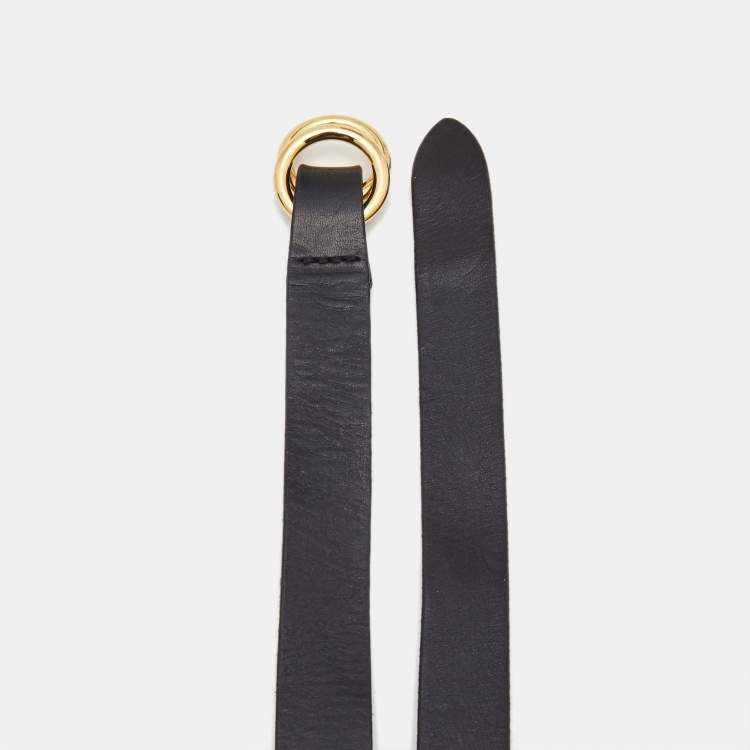 Pre Owned Isabel Marant Black Leather Studded Waist Belt
