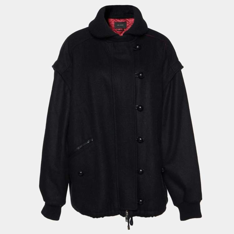 Pre Owned Isabel Marant Black Wool Detachable Sleeves Palmeira Convertible Jacket S