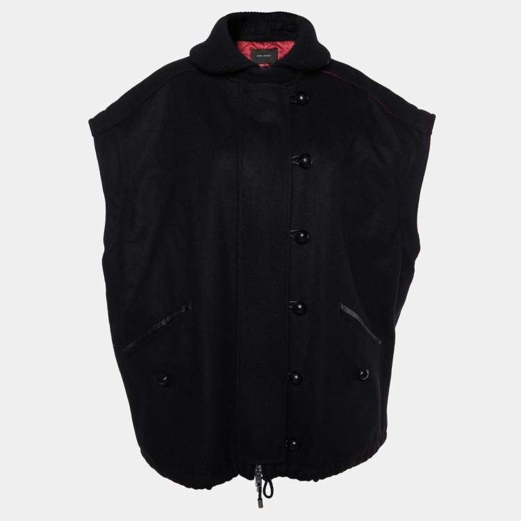 Pre Owned Isabel Marant Black Wool Detachable Sleeves Palmeira Convertible Jacket S