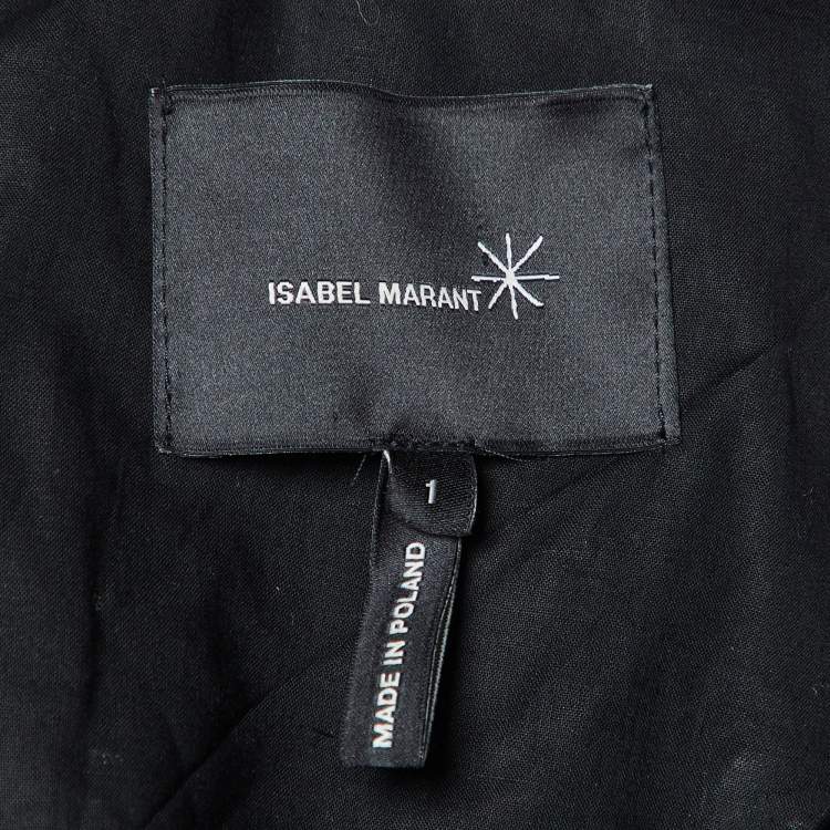 Pre Owned Isabel Marant Blue Terry Linen Blend Zip Up Jacket S