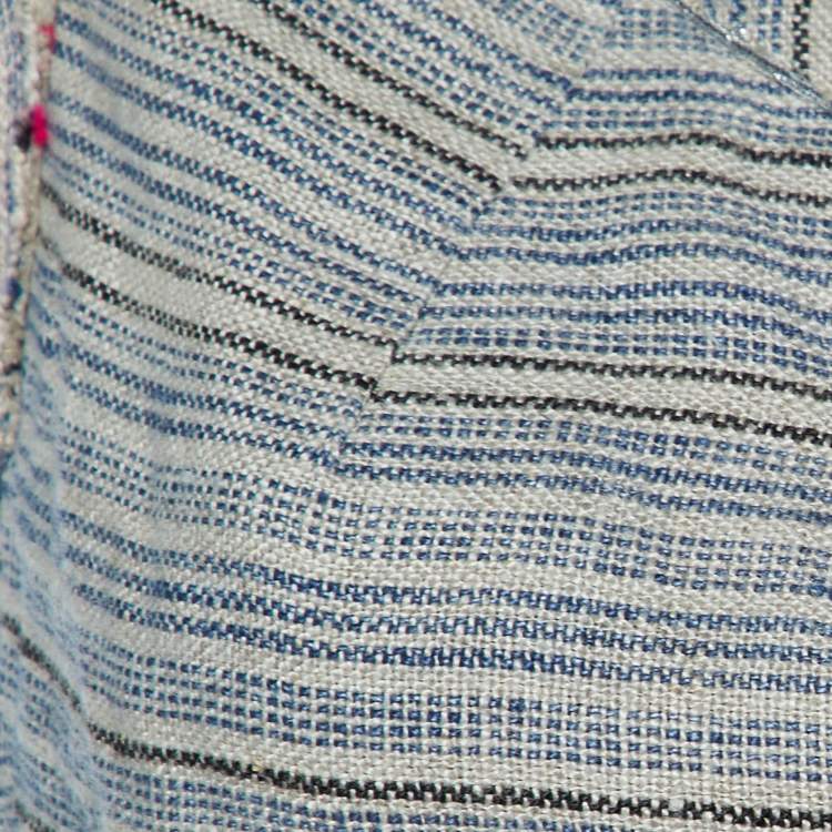 Pre Owned Isabel Marant Grey Stripe Linen Flutter Sleeve Crop Top XS
