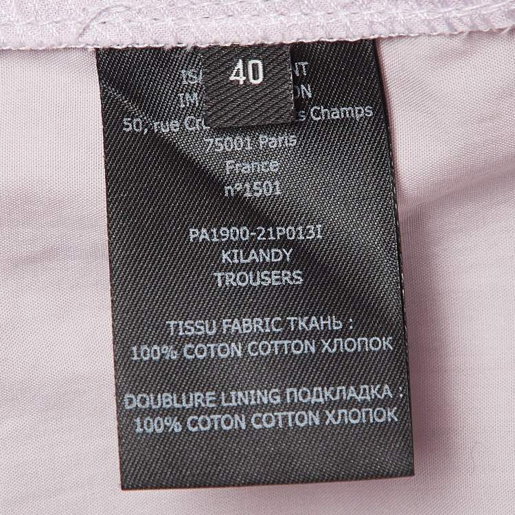 Pre Owned Isabel Marant Light Purple Cotton Pleated Trousers M