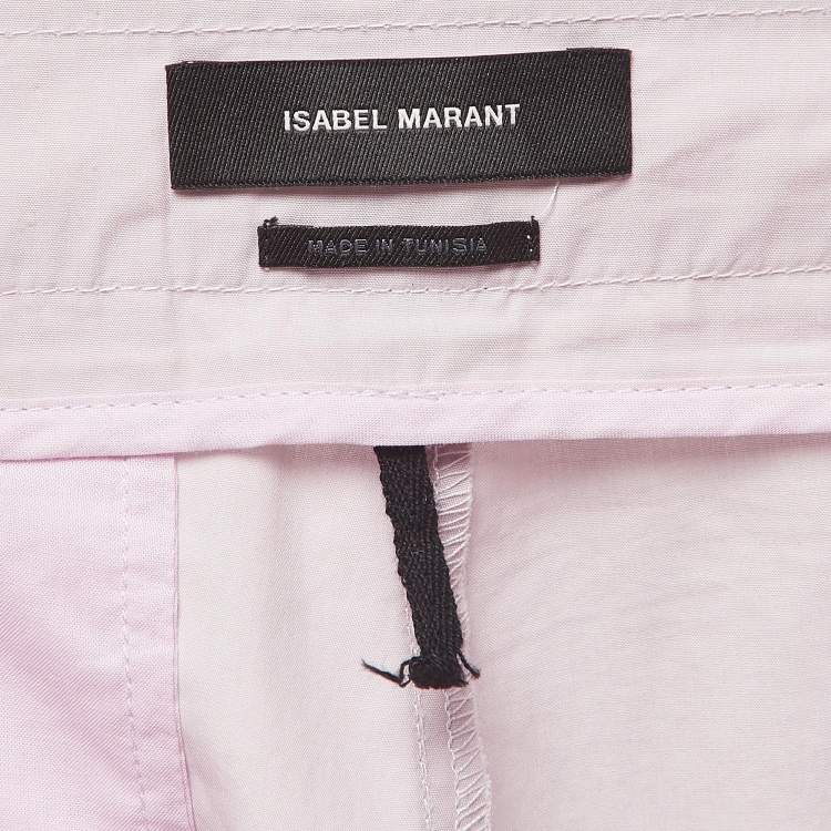 Pre Owned Isabel Marant Light Purple Cotton Pleated Trousers M