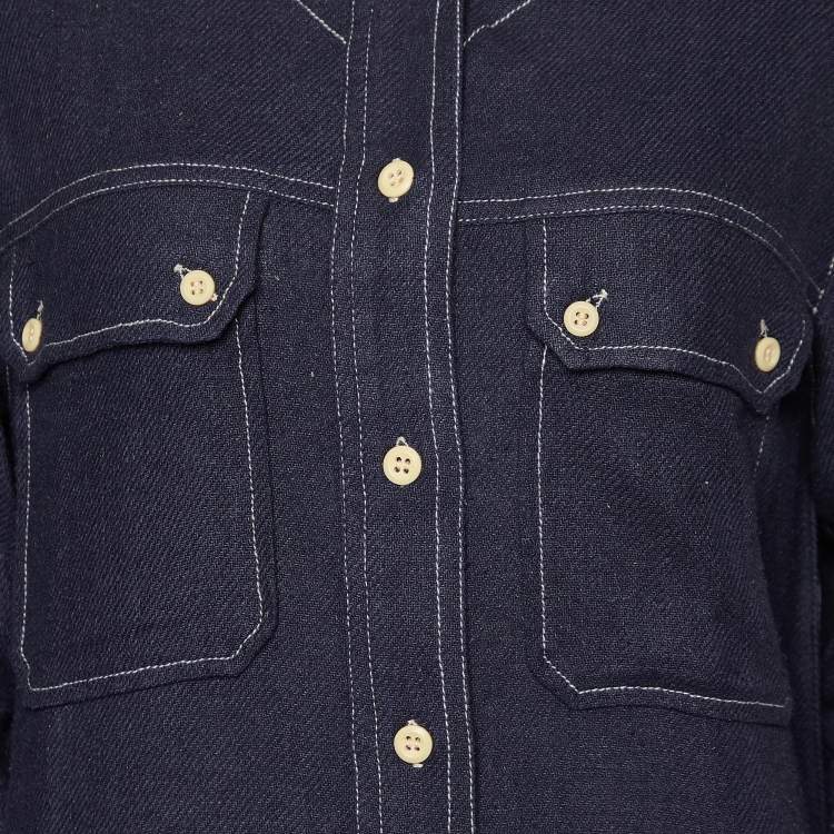Pre Owned Isabel Marant Faded Night Blue Silk Jumpsuit S