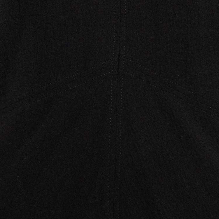 Pre Owned Isabel Marant Black Textured Wool Blend Ruched Midi Dress M