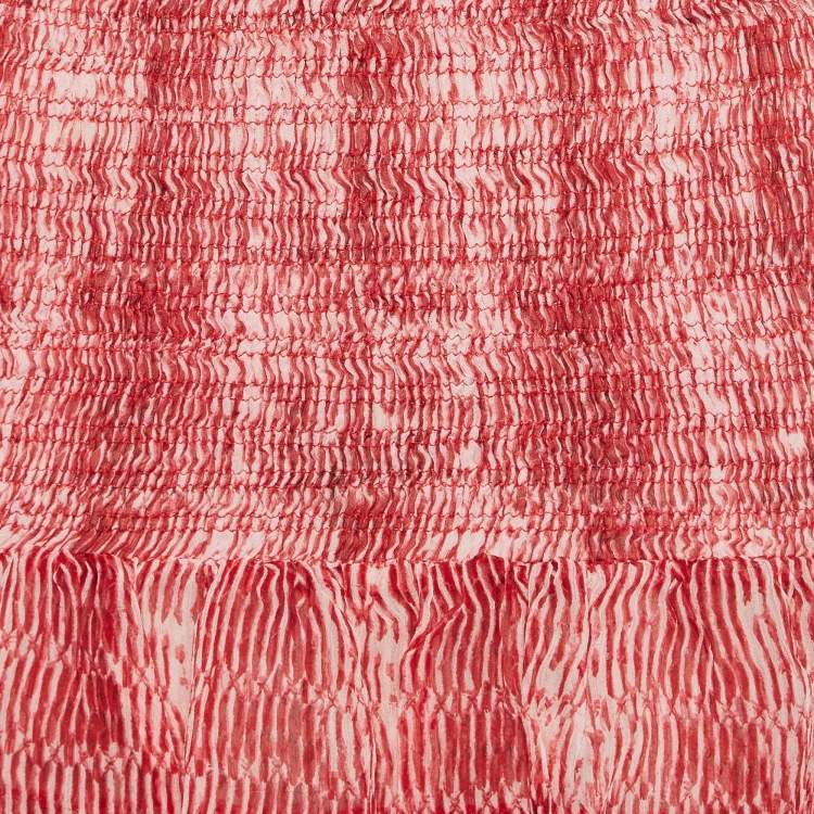 Pre Owned Isabel Marant Red Smocked Zelia Mini Skirt S