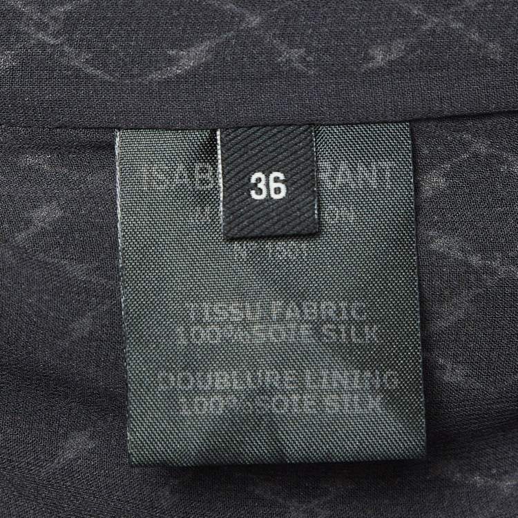 Pre Owned Isabel Marant Black/White Printed Silk Ruffled Short Skirt S