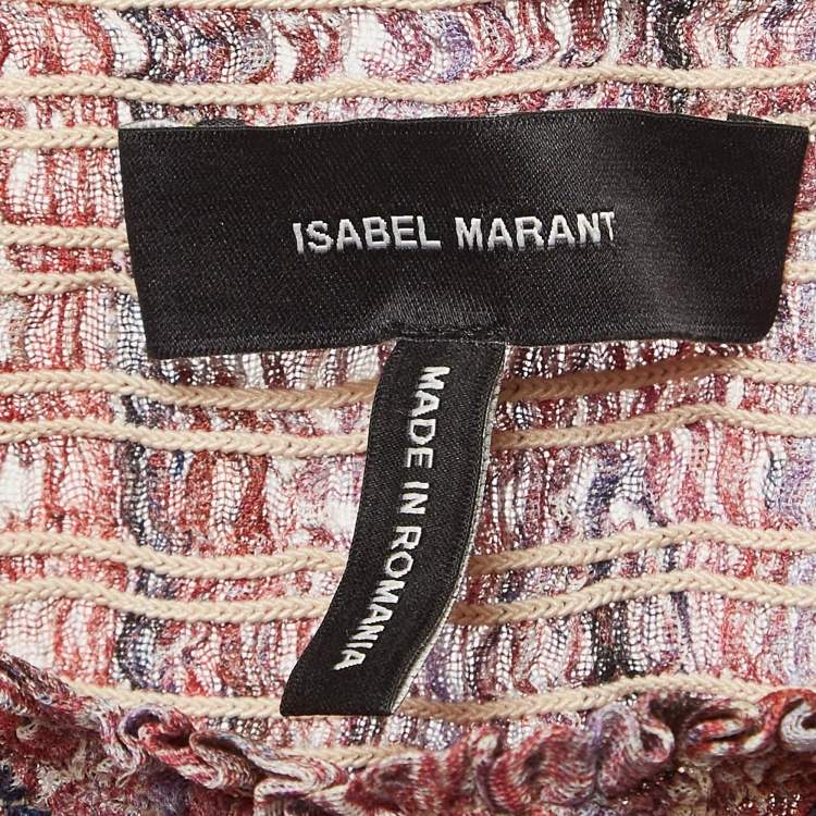 Pre Owned  Isabel Marant Purple Multicolor Smocked Zelia Mini Skirt S