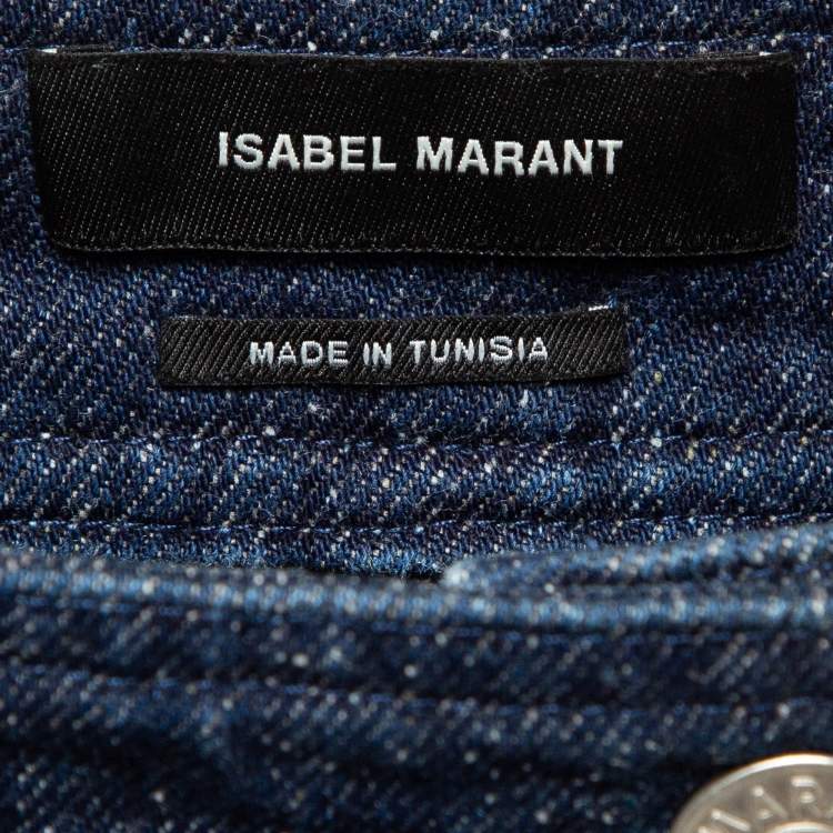 Pre Owned Isabel Marant Blue Denim Zip Front Mini Skirt S