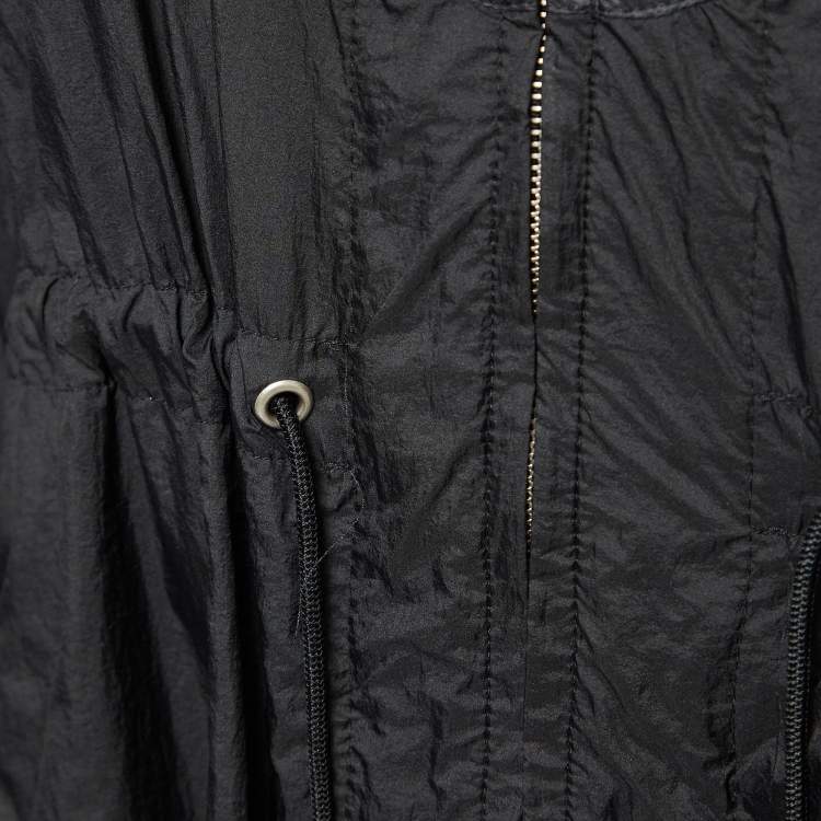 Pre Owned Isabel Marant Synthetic Black Colorblock Pattern Mid Length Coat M
