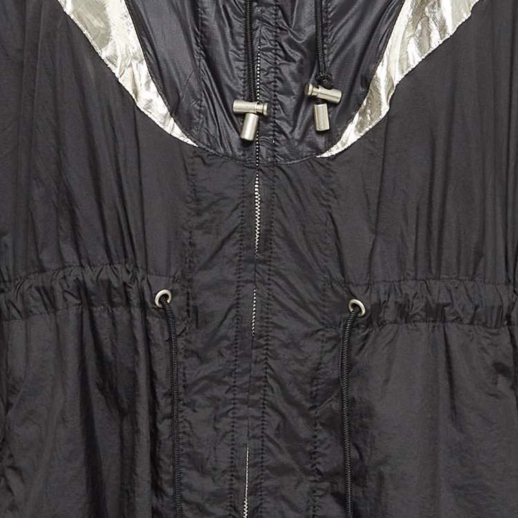 Pre Owned Isabel Marant Synthetic Black Colorblock Pattern Mid Length Coat M