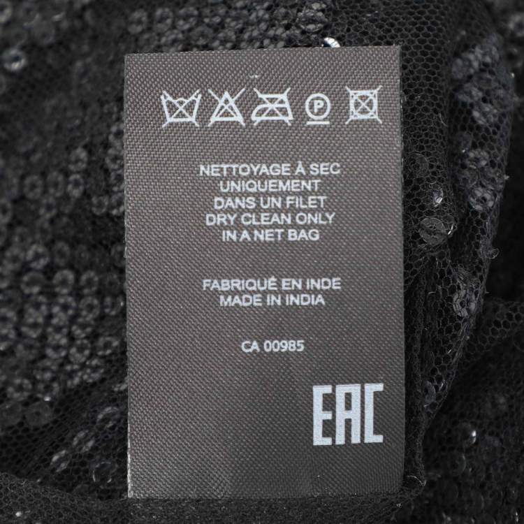 Pre Owned Isabel Marant Black Sequin Mesh and Silk Top TO