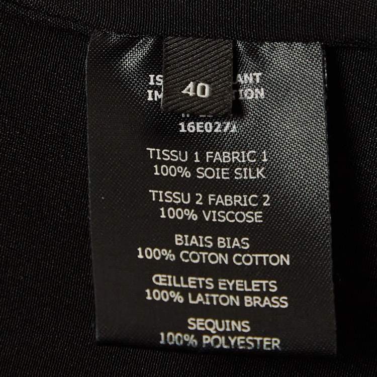 Pre Owned Isabel Marant Black Embellished Silk Tie-Up Waist Dress M