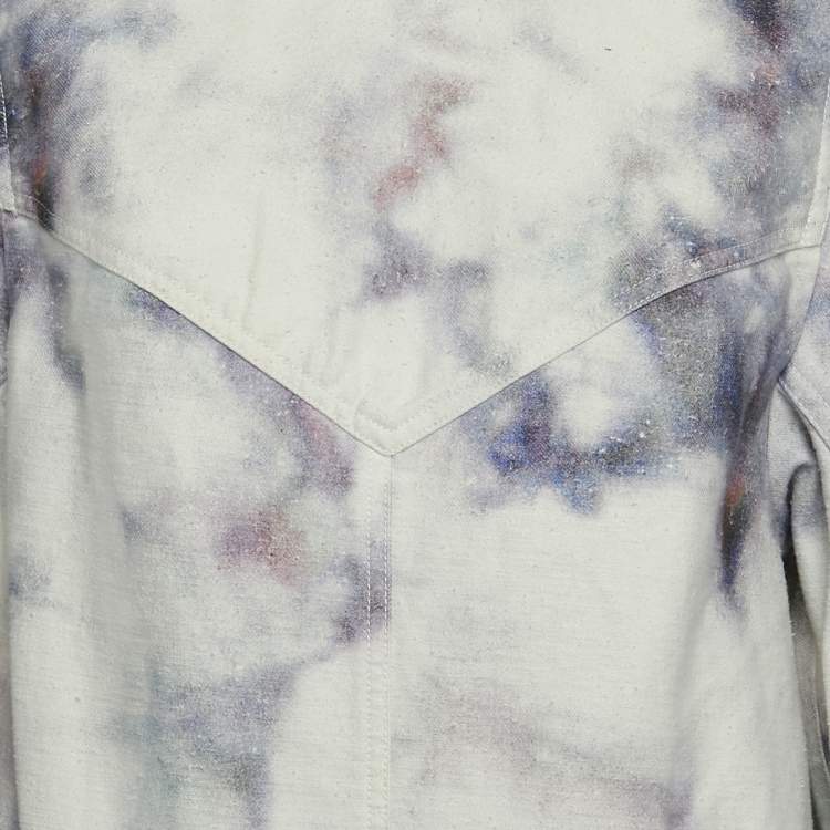 Pre Owned Isabel Marant Purple Tie-Dye Print Denim Jacket and Pants Set M