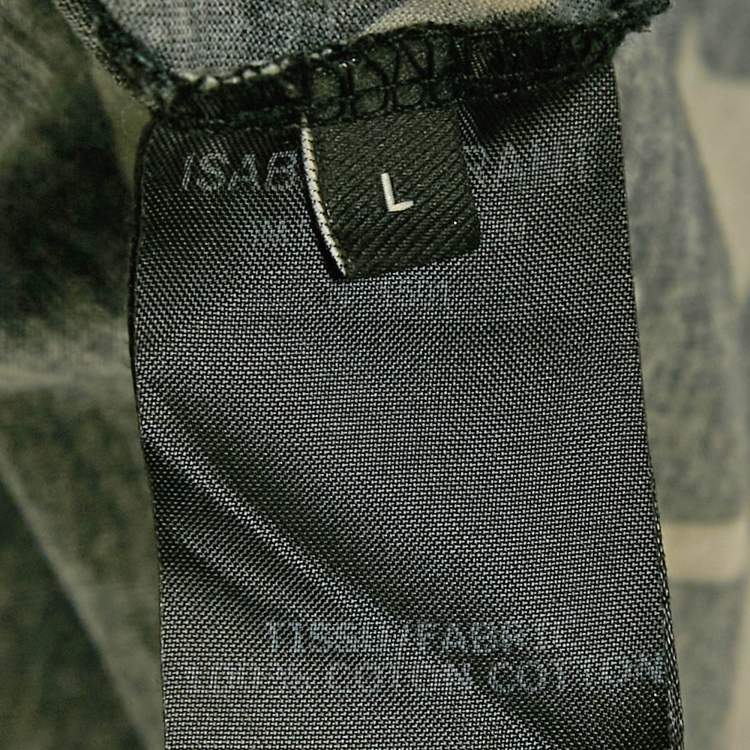 Pre Owned Isabel Marant Black Printed Jersey Drape Style Mini Dress L