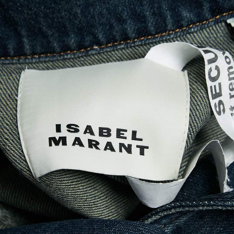 Pre Owned Isabel Marant Blue Faded Denim Detachable Sleeve Harmon Jacket M