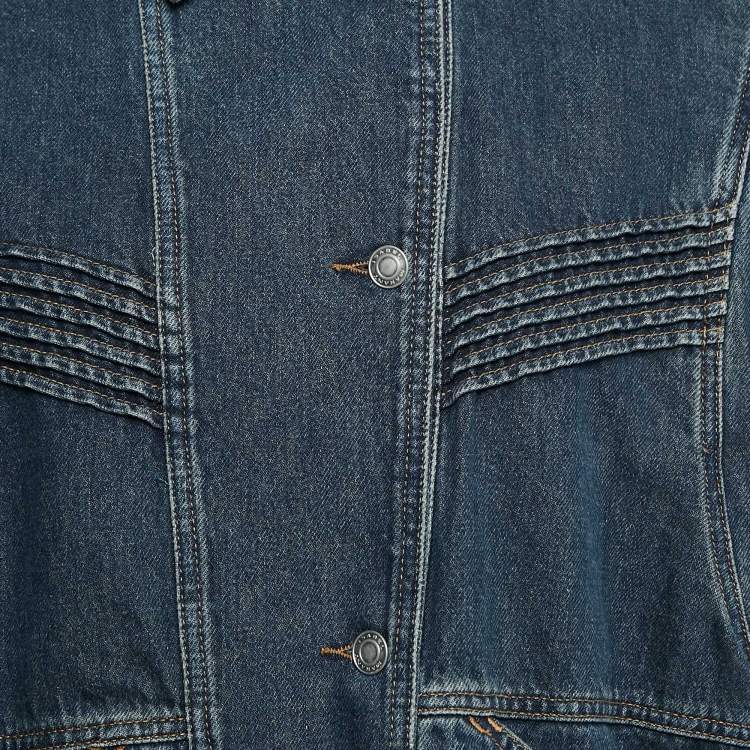 Pre Owned Isabel Marant Blue Faded Denim Detachable Sleeve Harmon Jacket M