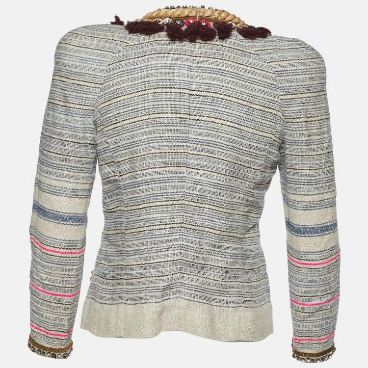 Pre Owned Isabel Marant Beige Embellished Linen Jacket S