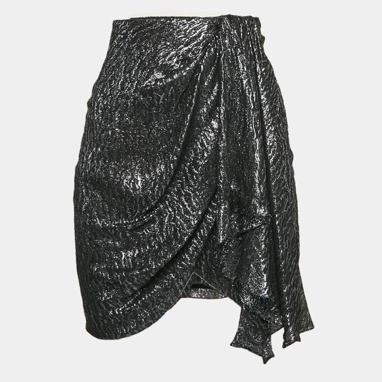 Pre Owned Isabel Marant Metallic Silk Blend Mini Skirt M