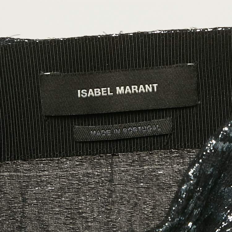 Pre Owned Isabel Marant Metallic Silk Blend Mini Skirt M
