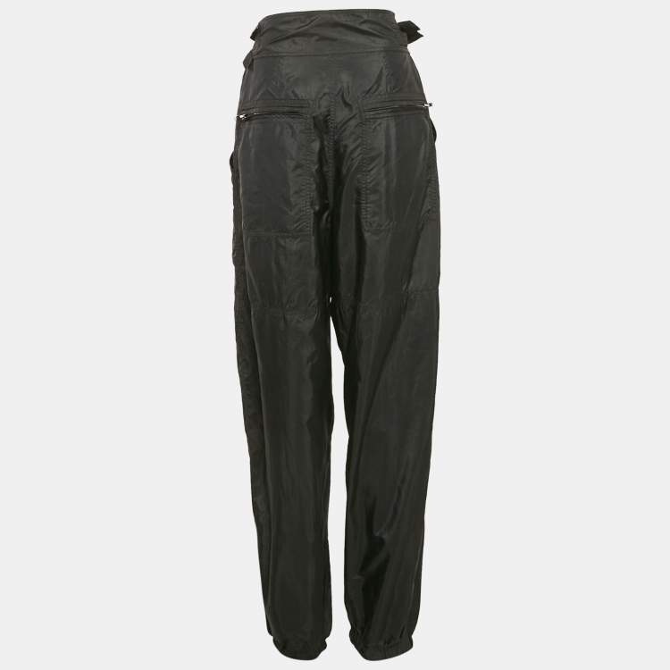 Pre Owned Isabel Marant Black Nylon Adjustable Waist Trousers S