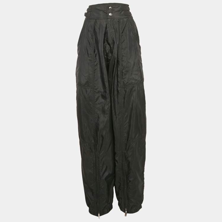 Pre Owned Isabel Marant Black Nylon Adjustable Waist Trousers S