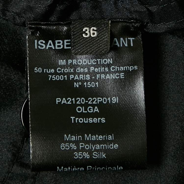 Pre Owned Isabel Marant Black Nylon Adjustable Waist Trousers S