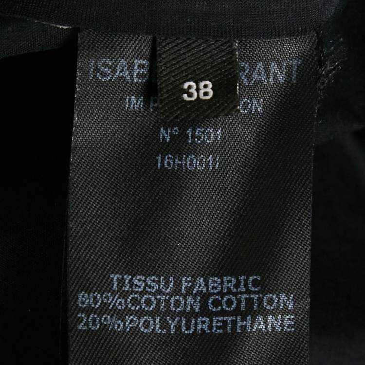 Pre Owned Isabel Marant Black Cotton Blend Single Breasted Trench Coat M