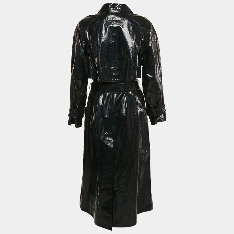 Pre Owned Isabel Marant Black Cotton Blend Single Breasted Trench Coat M