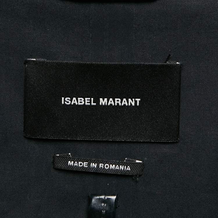 Pre Owned Isabel Marant Black Cotton Blend Single Breasted Trench Coat M