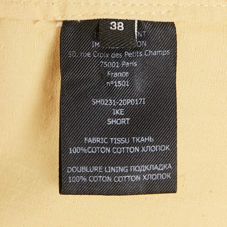 Pre Owned Isabel Marant Yellow Cotton Belted Shorts M