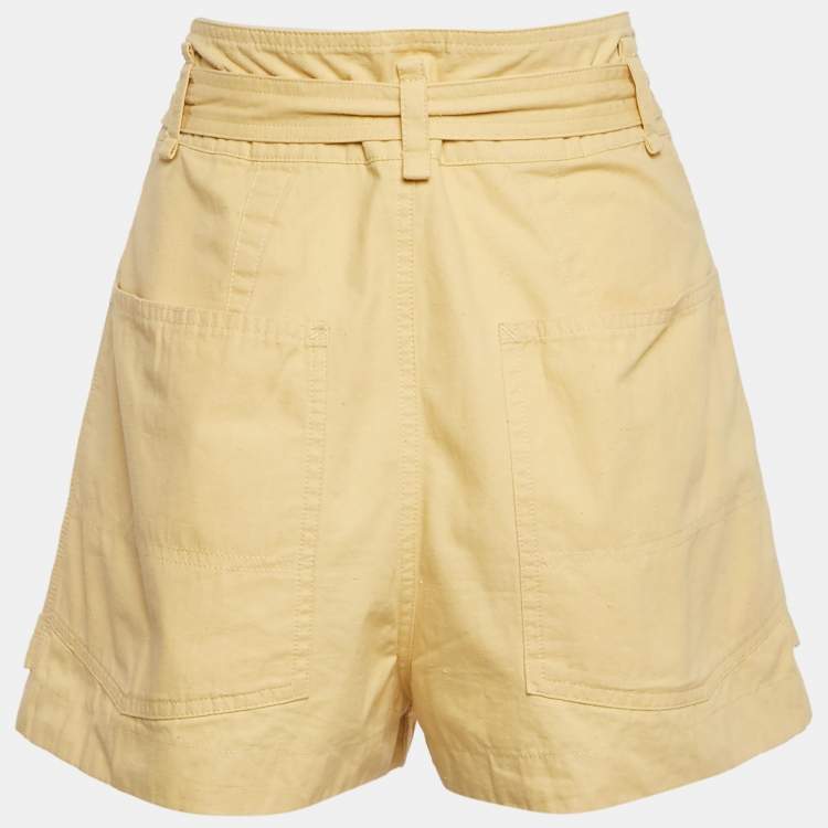 Pre Owned Isabel Marant Yellow Cotton Belted Shorts M