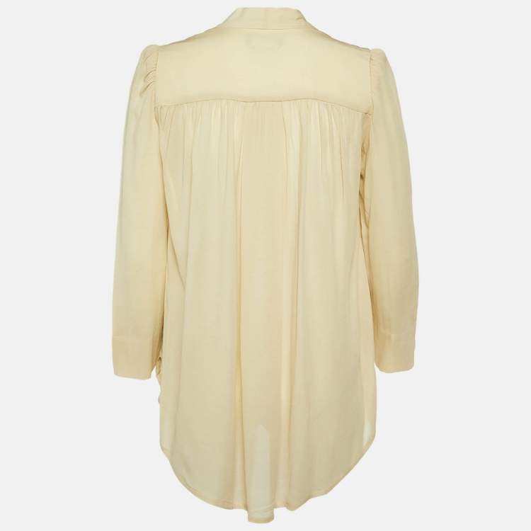 Pre Owned Isabel Marant Beige Cotton Blend Button Front Blouse S 