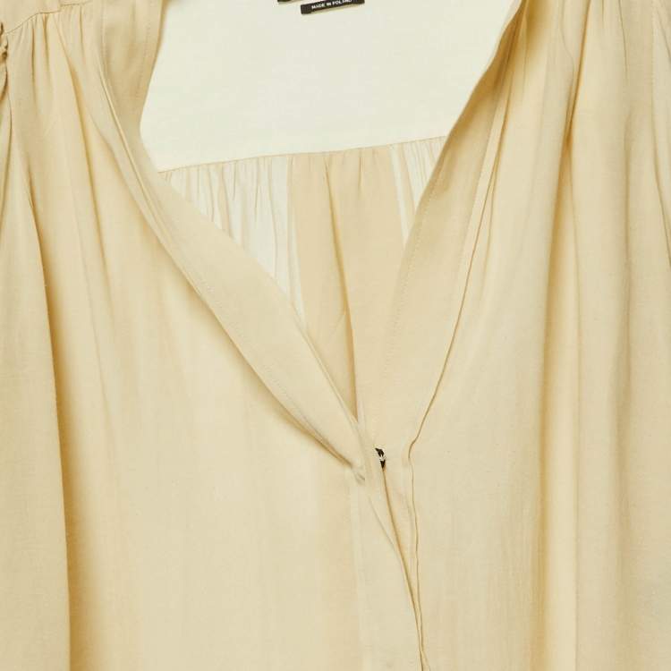 Pre Owned Isabel Marant Beige Cotton Blend Button Front Blouse S 